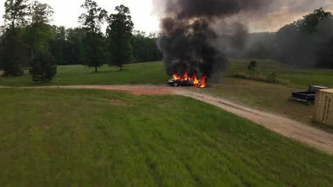 Car Explosion Aerial Stock Footage 241669158