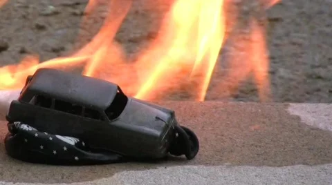 Car Explosion Fire Stock Footage 458994
