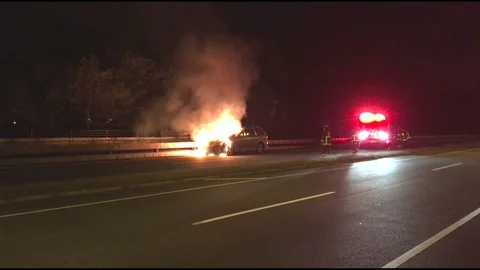 Car Explosion First Responders Stock-Footage 97047045