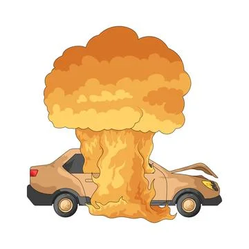 Car explosion illustration Stockillustratie