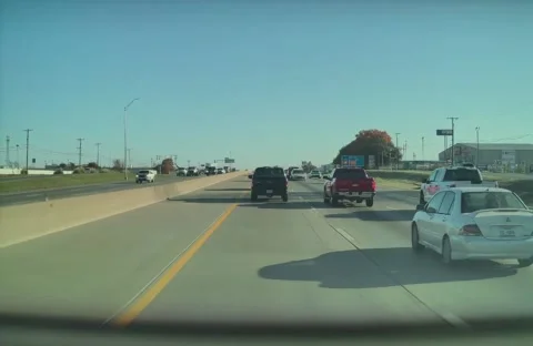 Car Falls Off Trailer While Driver Keeps Driving, Hutchins, Texas, USA - 12 Dec  Stock Footage 324822553
