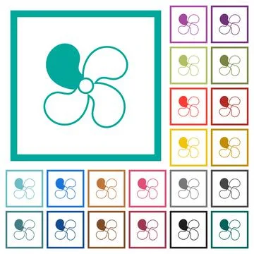Car fan level 1 flat color icons with quadrant frames イラスト素材
