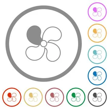 Car fan level 1 flat icons with outlines Illustrazione stock