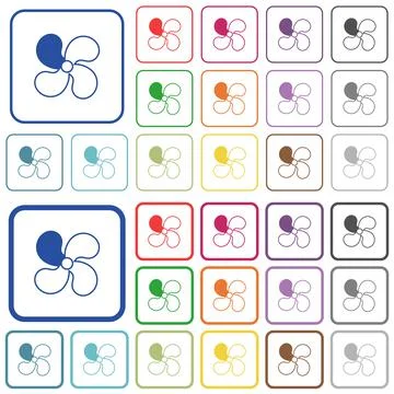 Car fan level 1 outlined flat color icons Stock Illustration