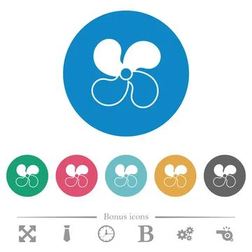 Car fan level 2 flat round icons Stock Illustration