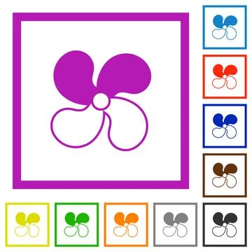 Car fan level 2 flat framed icons 스톡 일러스트