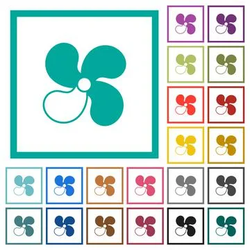 Car fan level 3 flat color icons with quadrant frames イラスト素材