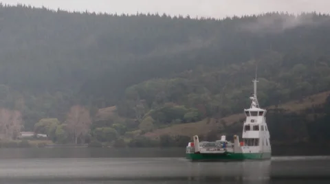 Car ferry across the Harbor Stock Footage 39312231