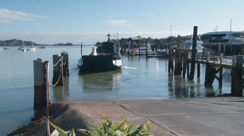 Car ferry across harbor time lapse Stock Footage 39555482
