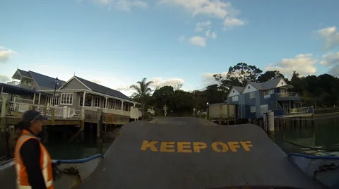 Car ferry docking Stock Footage 40678325