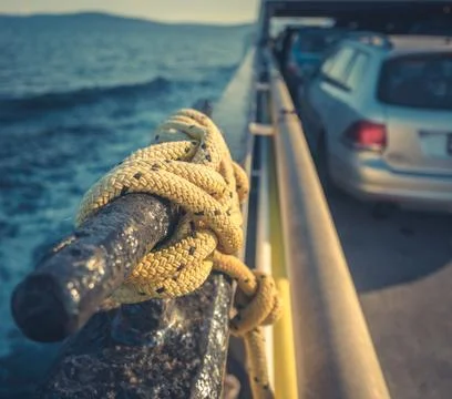 A Car On A Ferry Stock-Fotos