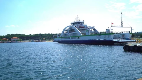 Car ferry at the pier Stock Footage 111951966