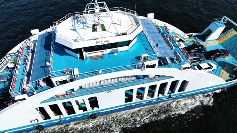 Car ferry sailing on the sea Stock Footage 292828596