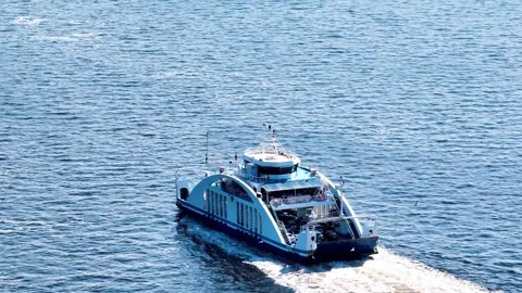 Car ferry sailing on the sea Stock Footage 292829107
