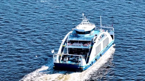 Car ferry sailing on the sea Stock Footage 292829135