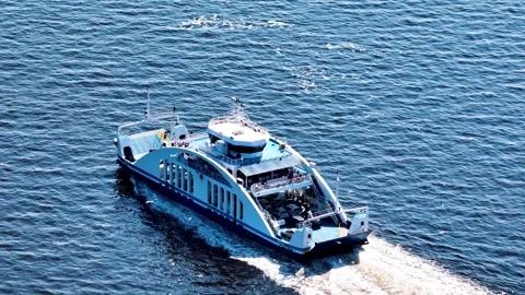 Car ferry sailing on the sea Stock Footage 292829208