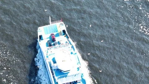 Car ferry sailing on the sea Stock Footage 292829365