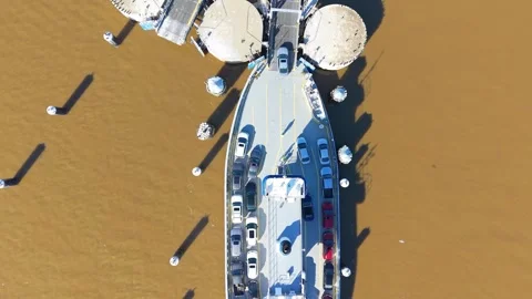 Car Ferry Unloading Cars Stock Footage 330025133