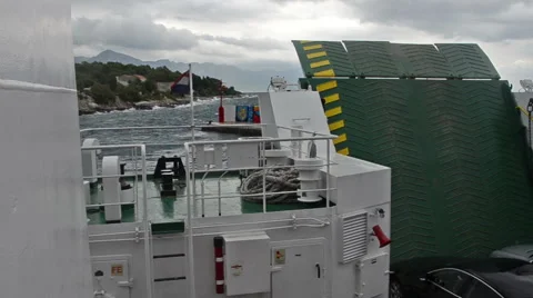 Car ferry in windy port Stock Footage 41955562