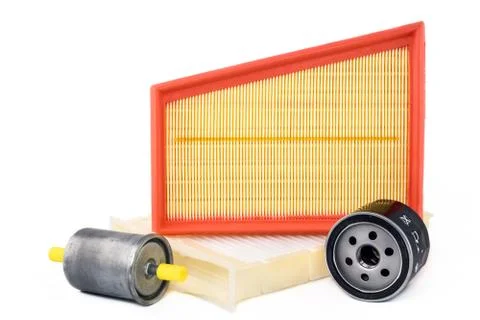 Car filter set isolated on white background Stock Photos