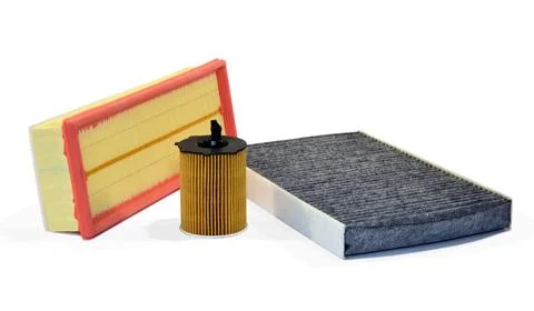 Car filter set - oil filter, air filter, pollen filter Stock-Fotos