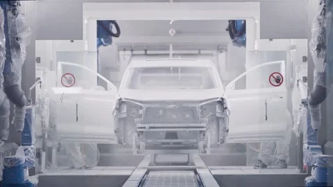Car Final Assembly Line Worker Robot Collaboratio 스톡 동영상 339320153