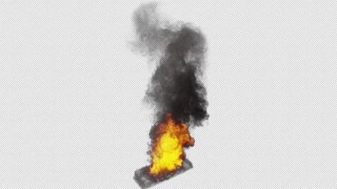 Car On Fire Alpha - High Quality Stock Footage Stock Footage 310738104