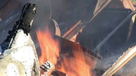 Car on fire close up Stock Footage 45285785