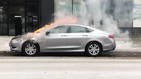 Car on fire Stock Footage 226646819