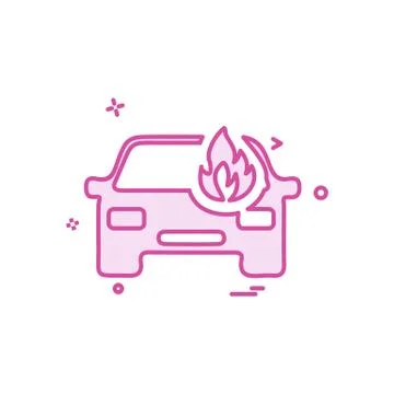 Car fire icon design vector Stock Illustration