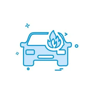 Car fire icon design vector Stock Illustration