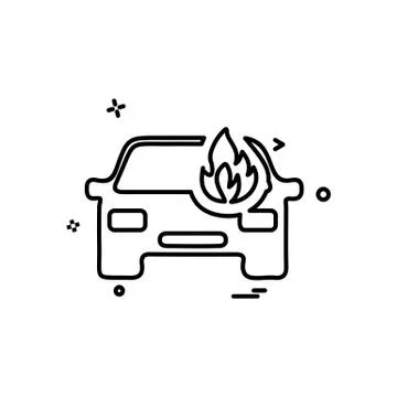 Car fire icon design vector Illustrazione stock