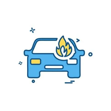 Car fire icon design vector 스톡 일러스트