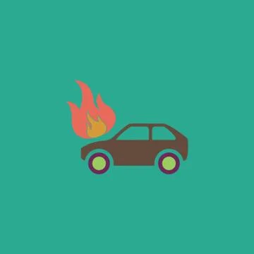 Car fire icon Stock Illustration