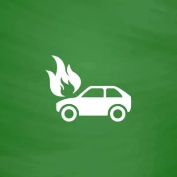 Car fire icon Stock Illustration