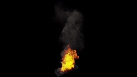 Car On Fire Overlay - High Quality Stock Footage Stock Footage 310738120