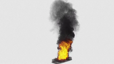 Car On Fire Perspectif Alpha - High Quality Stock Footage Stock Footage 310738684