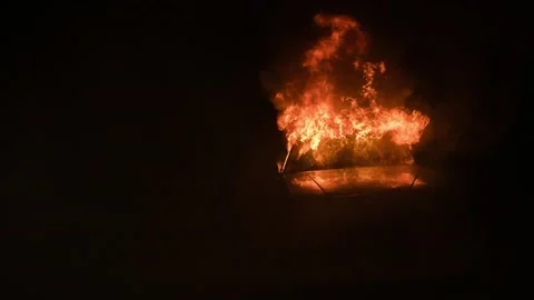 Car on fire time lapse Stock Footage 142512454