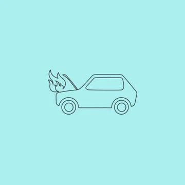 Car fired Stock Illustration