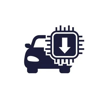 Car firmware update icon on white Ilustración de archivo
