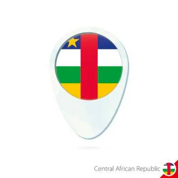 CAR flag location map pin icon on white background. Stock Illustration