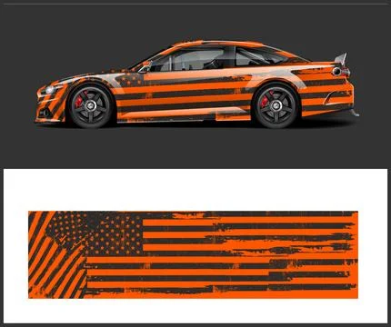 Car Flags wrap design Graphics Stock Illustration