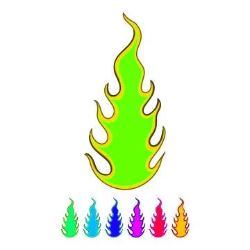 Car flame decal vector cartoon graphic Stock Illustration