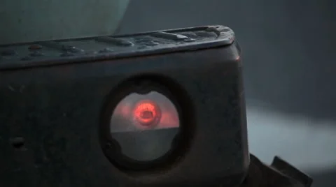 The car flashes the turn signal Video stock 68097232