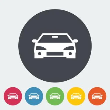 Car flat icon. Illustrazione stock