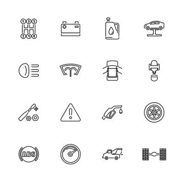 Car - Flat Vector Icons Illustrazione stock