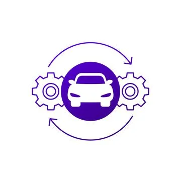 Car fleet management vector icon on white Stock-Illustration