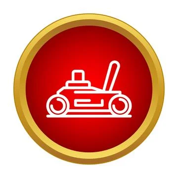 Car floor jack lifting tool icon inside red circle Stock Illustration
