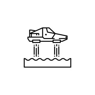 Car, flying, hovercraft icon. Element of future technological pack for mobile Stock Illustration