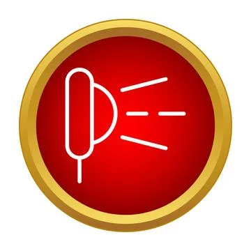 Car fog light warning indicator glowing red Stock Illustration